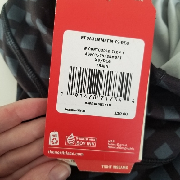 NWT The North Face Contoured Tech High Rise Flash Dry Leggings XS Geometric - Picture 9 of 16